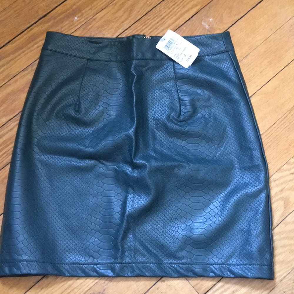 Army green snake skin skirt